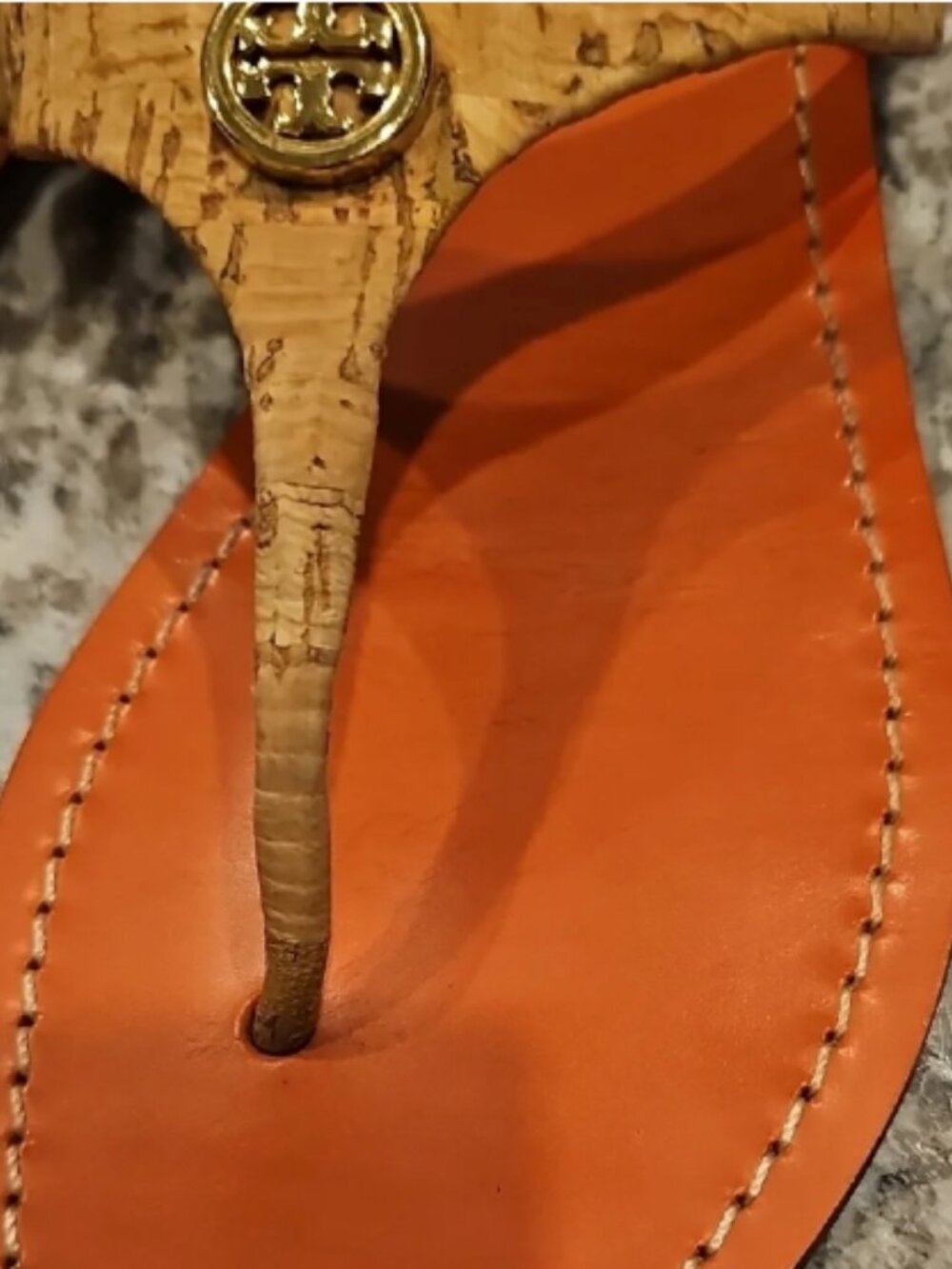 Tory Burch Sandals Cork Espadrilles Flip Flop Thong Women 8.5 - Picture 2 of 6